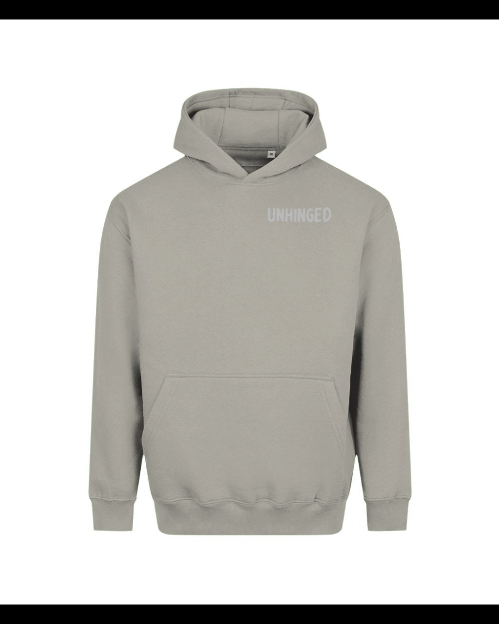 Mr Unhinged — Natural Stone heavyweight hoodie, garment only view
