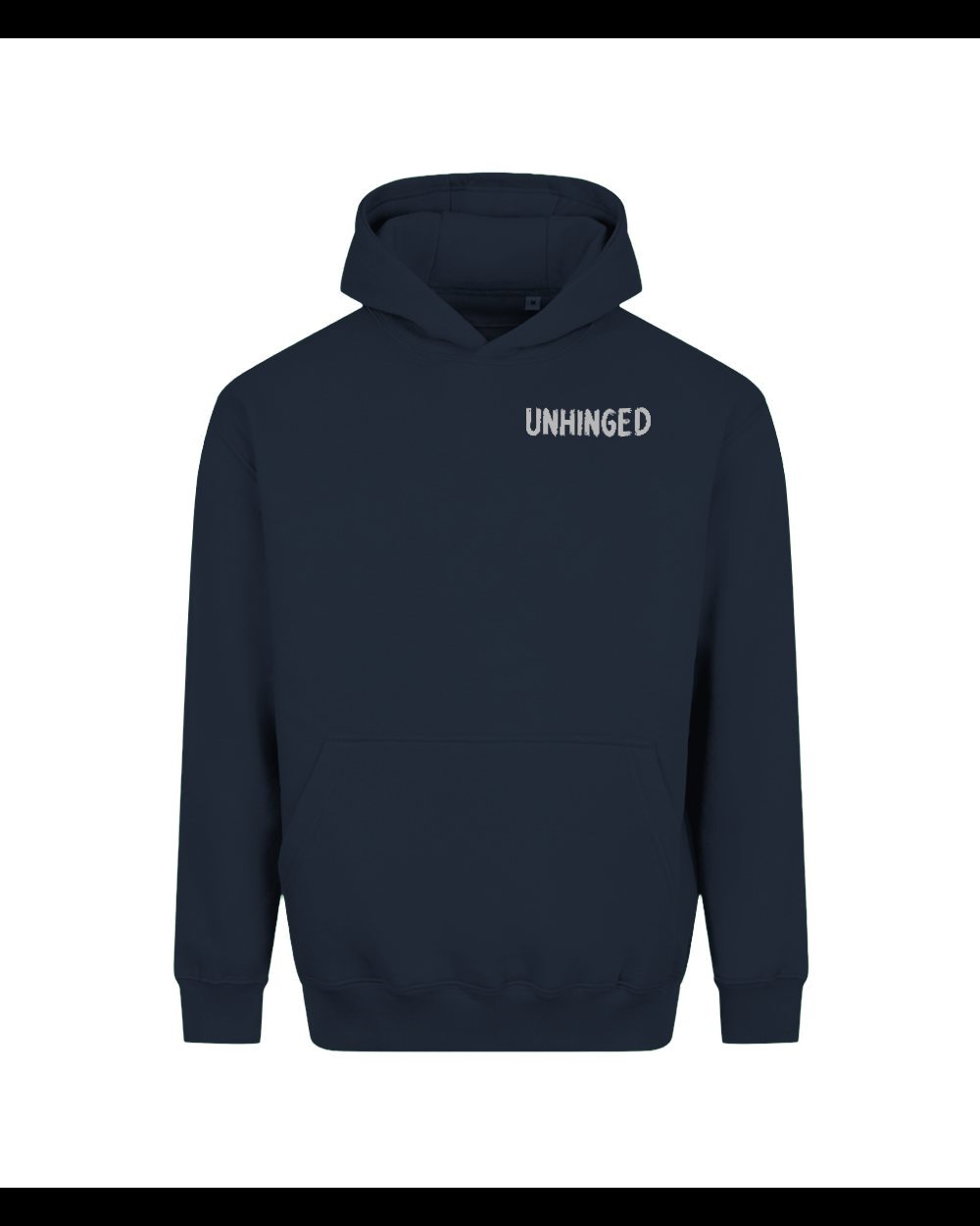 Mr Unhinged — New French Navy heavyweight hoodie, garment only view