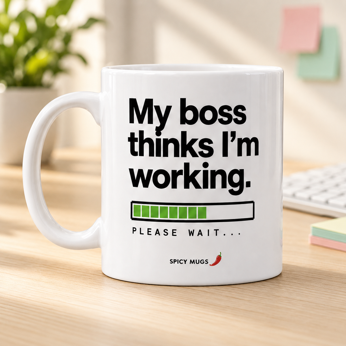 Spicy Mugs - My Boss Think's I'm Working