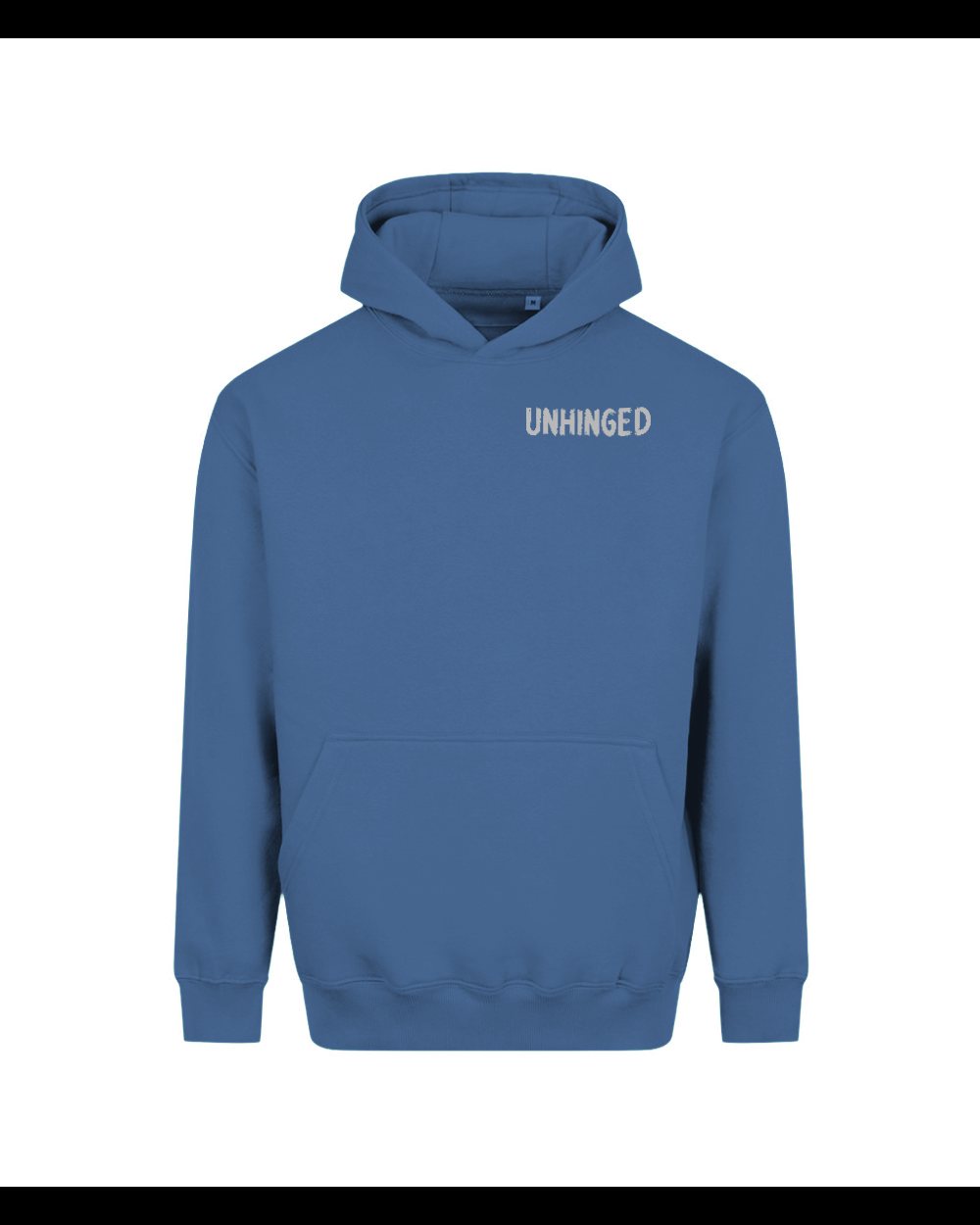 Mr Unhinged — Atlantic Blue heavyweight hoodie, garment only view