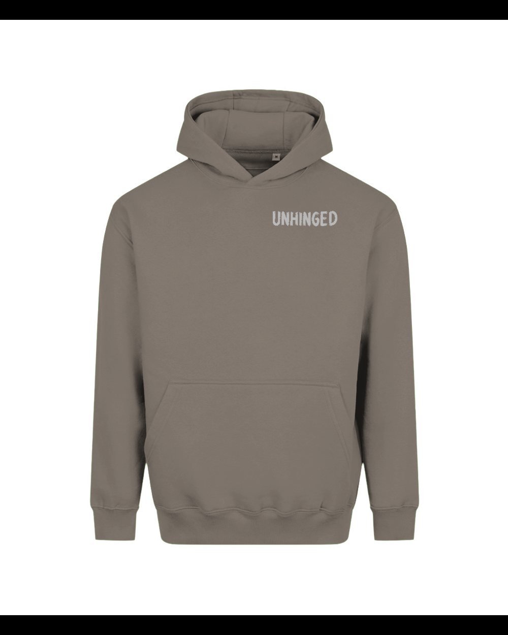 Mr Unhinged — Natural Clay heavyweight hoodie, garment only view
