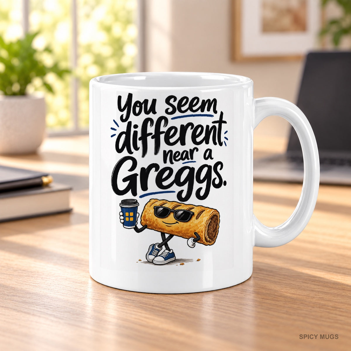 You seem different near a Greggs. mug – image 3